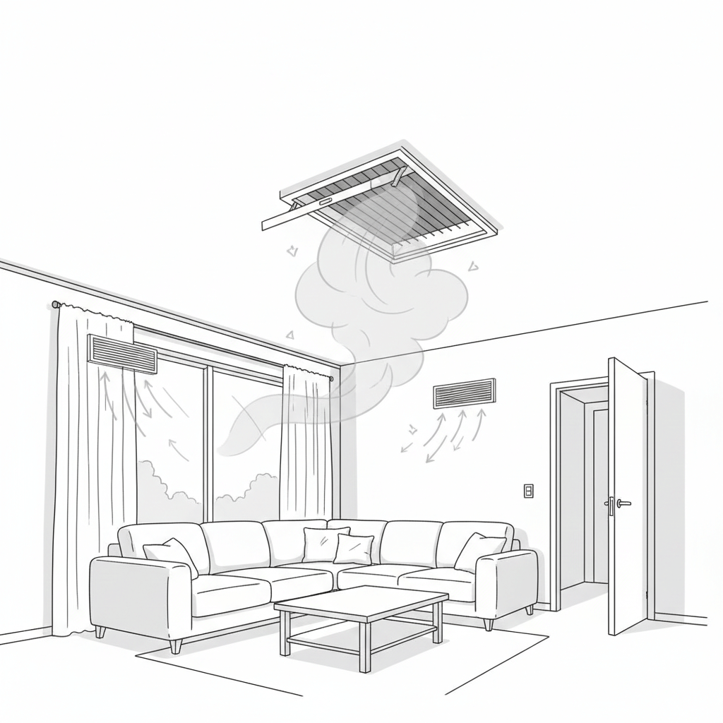 거실 제연설비 동작