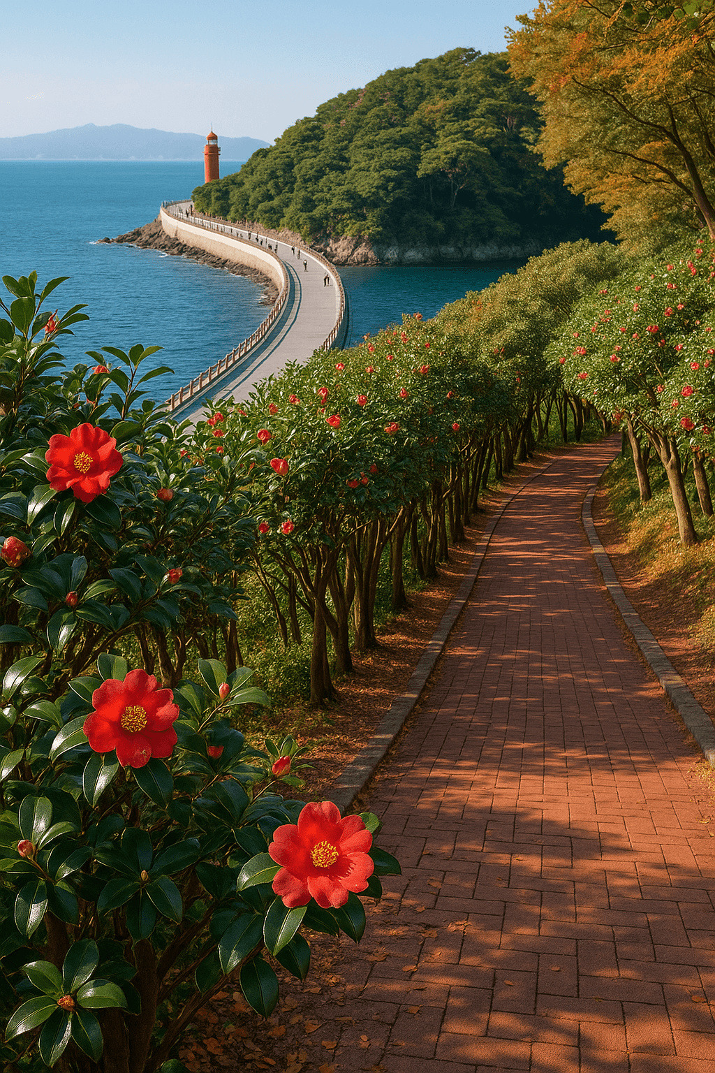 10월 가을 바다와 붉은 동백의 향연, 여수 오동도 숲길 산책