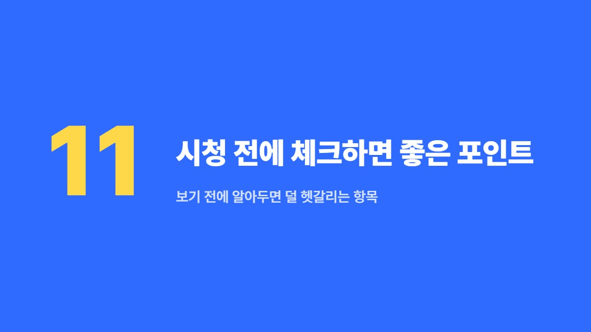 시청 전에 체크하면 좋은 포인트 — 보기 전에 알아두면 덜 헷갈리는 항목