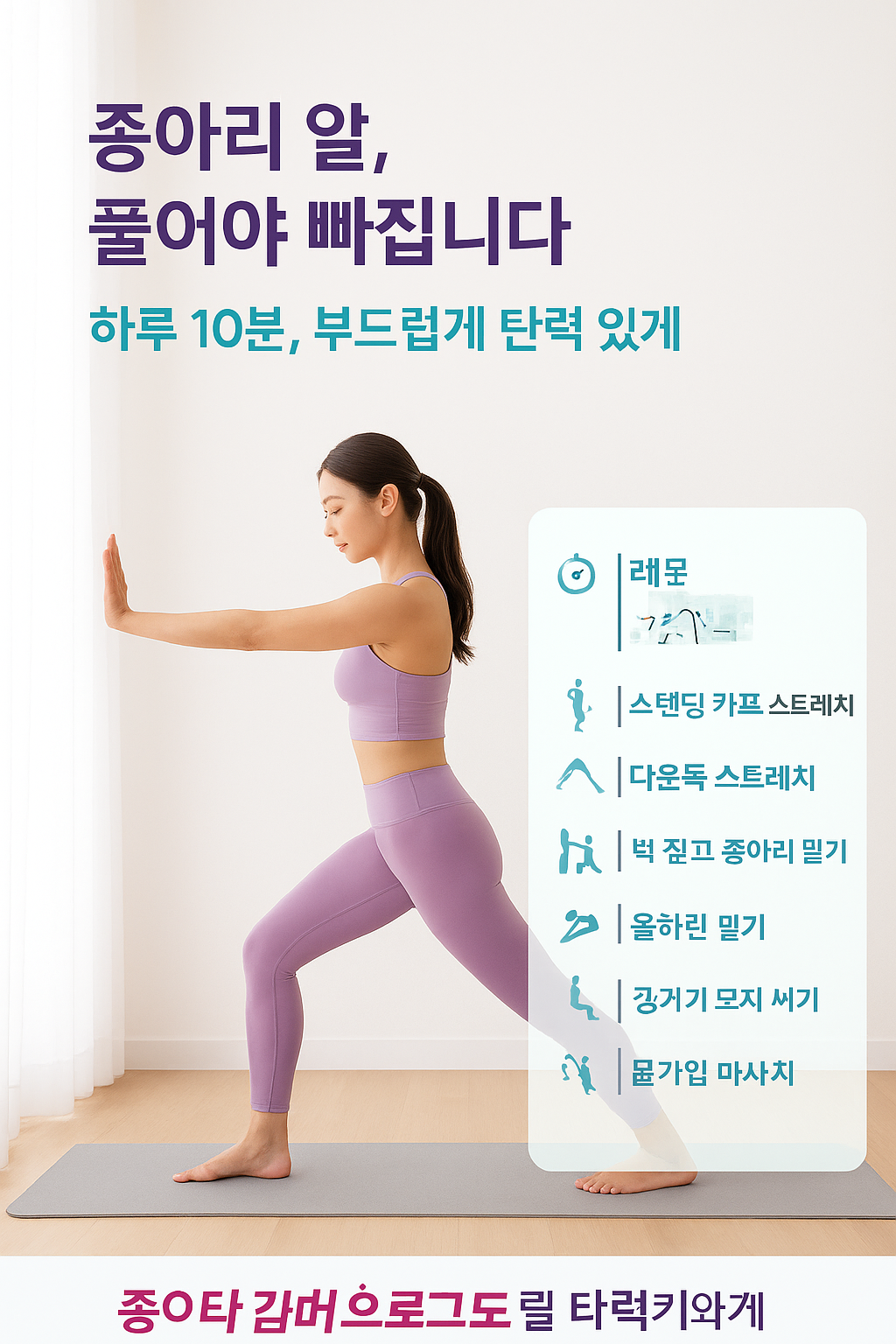 1.종아리 알 빼는 10분 스트레칭