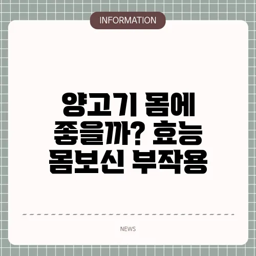 양고기 몸에 좋을까? 효능 몸보신 부작용