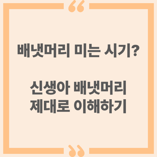 배냇머리 미는 시기? 신생아 배냇머리 제대로 이해하기