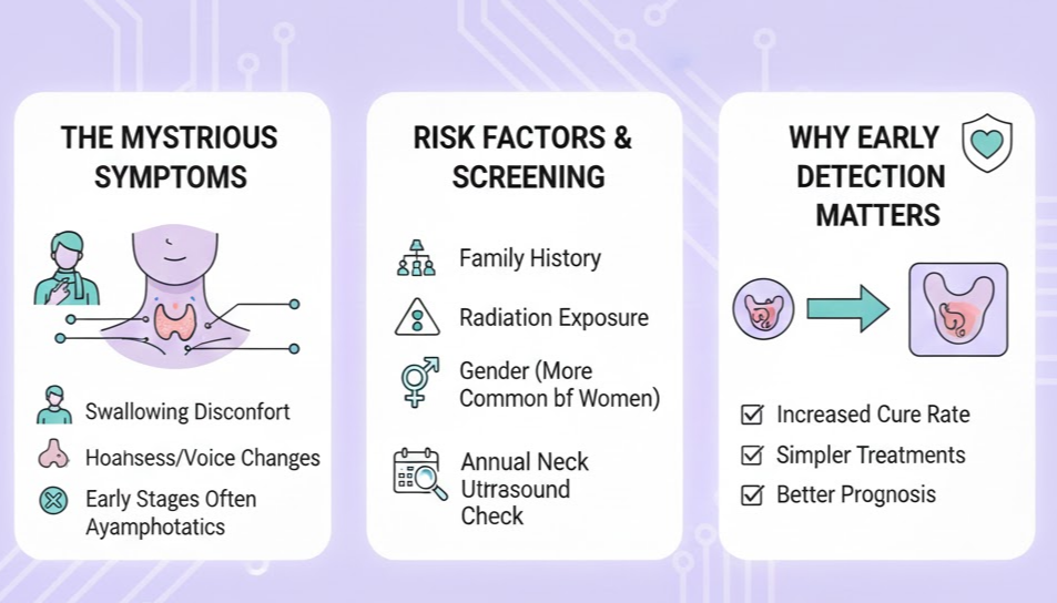 초기 증상 없는 갑상선암, 목의 작은 변화도 놓치지 말아야 하는 이유