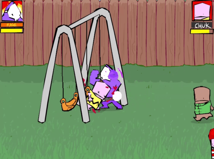 아빠와나-플래시게임-플레이-그네를-타고있는-아이를-공격하는-화면