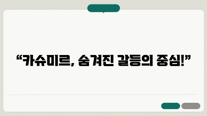 카슈미르 분쟁 원인 분석