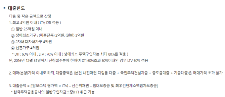 디딤돌대출-대출한도