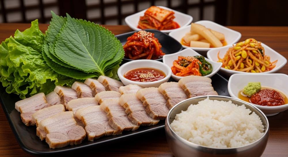 고기쌈밥정식 음식 사진