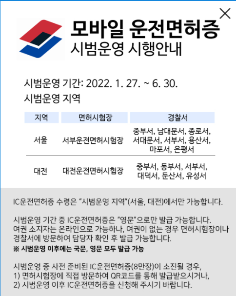 모바일 운전면허증 발급방법