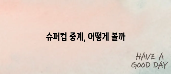 &quot;토트넘과 PSG 슈퍼컵 중계 일정과 시청 방법 완벽 안내&quot;