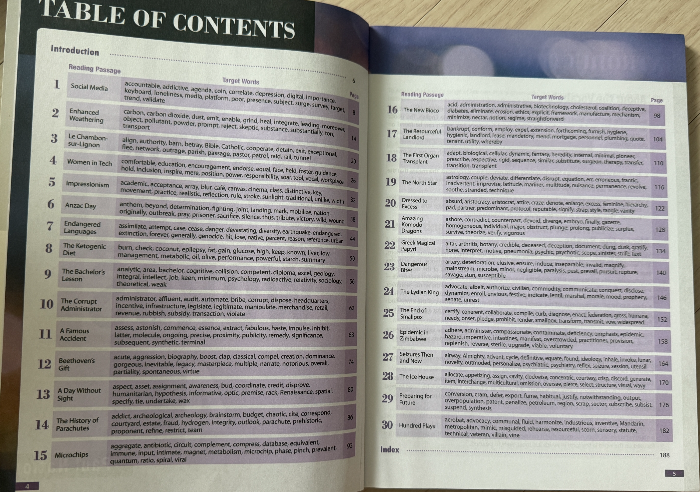 4000 Essential English Words 4권 목차