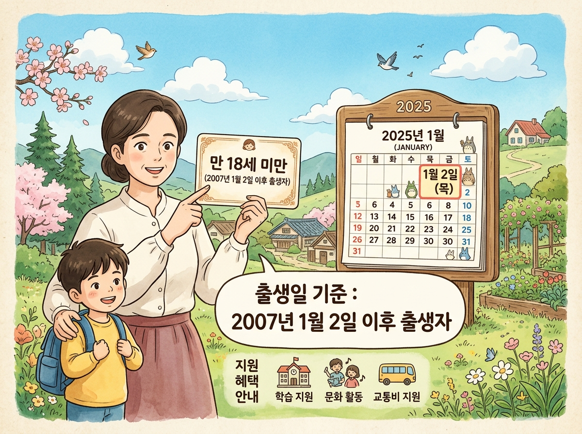 자녀장려금 부양자녀 만 18세 미만 2007년 기준 인포그래픽