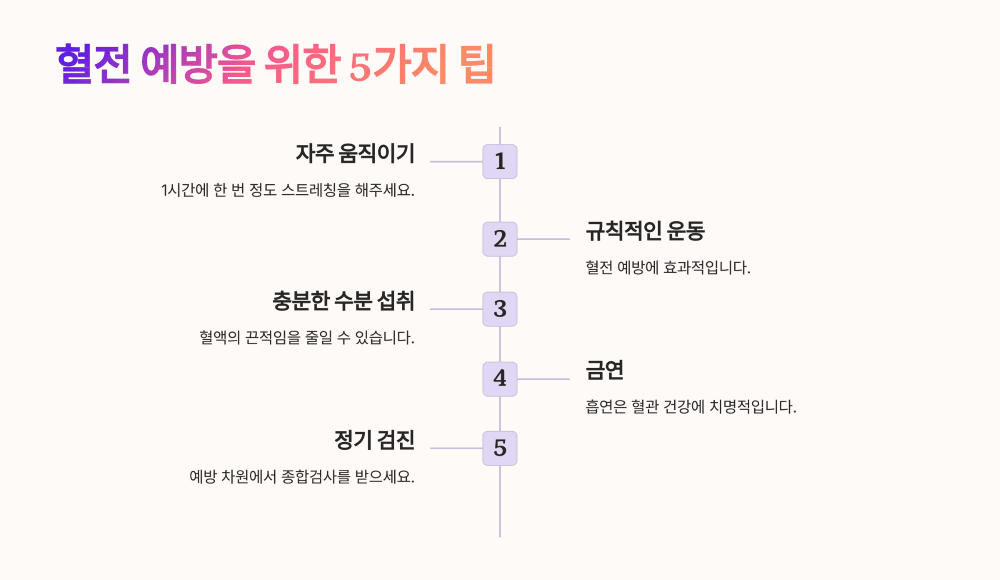 혈전을 방지하기 위한 5가지 알짜배기 팁