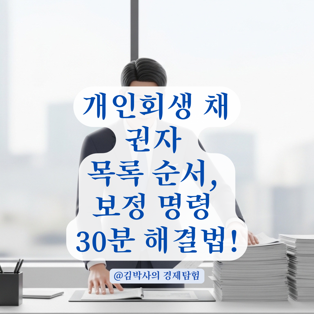 개인회생 보정 권고 채권자목록 순서 불일치 즉시 해결법