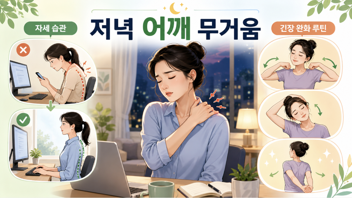 저녁 어깨 무거움