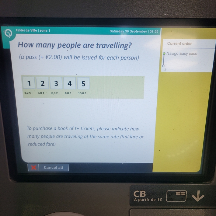 나비고 패스 발급 카드 숫자 선택 화면