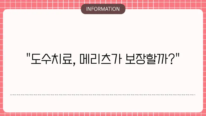 메리츠 실비보험 도수원에 보장여부 확인