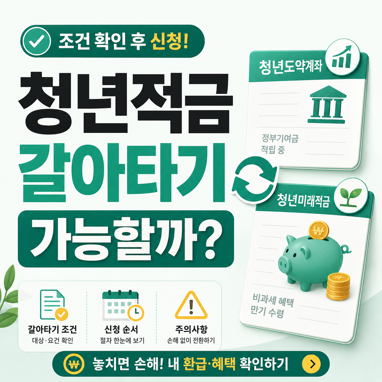청년미래적금과 청년도약계좌 갈아타기 안내 이미지