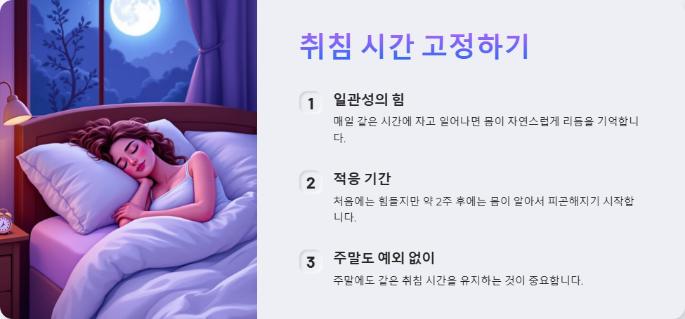 수면 패턴 개선 건강한 라이프스타일