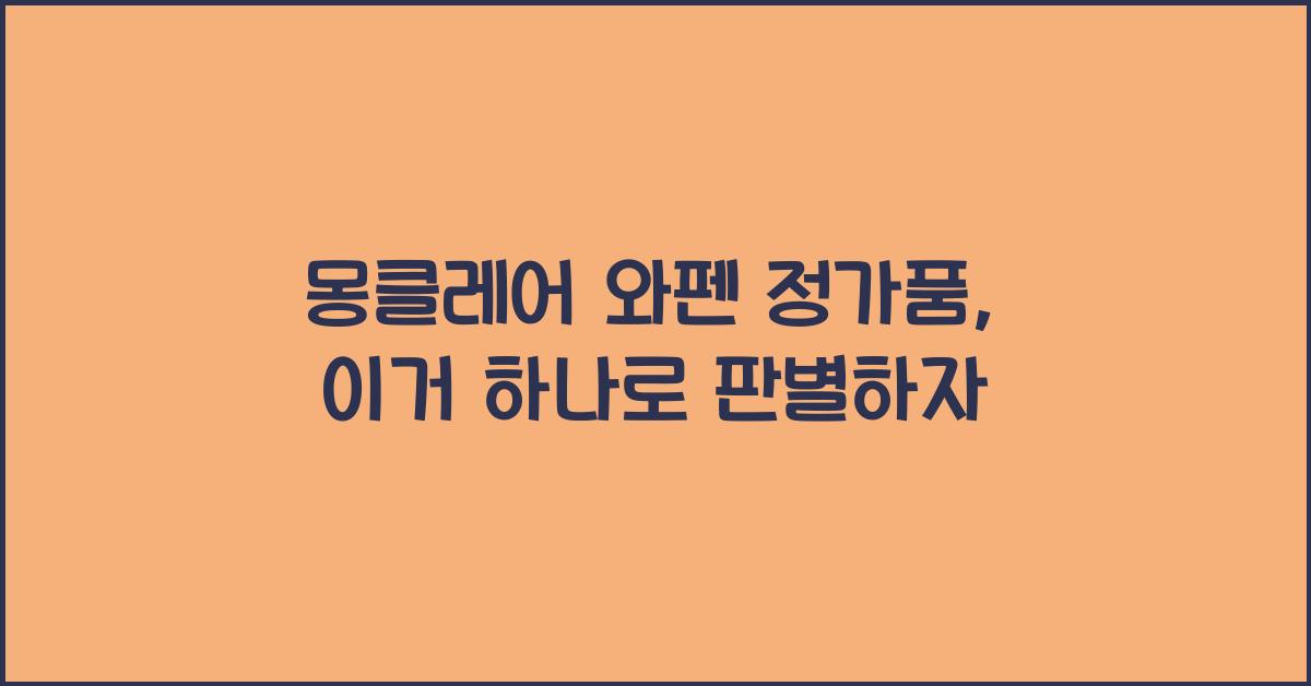 몽클레어 와펜 정가품