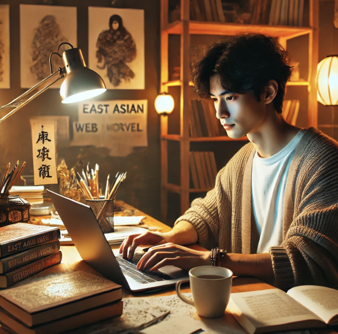 웹소설 작가의 글쓰는 모습 사진