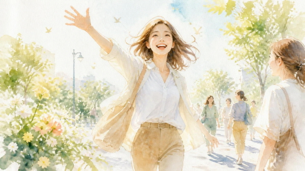 ESTP는 늘 에너지가 넘쳐 보입니다. 새로운 사람을 만나고, 새로운 경험에 도전하며, 어떤 상황에서도 빠르게 적응하는 모습을 보여 줍니다에 관한 그림입니다