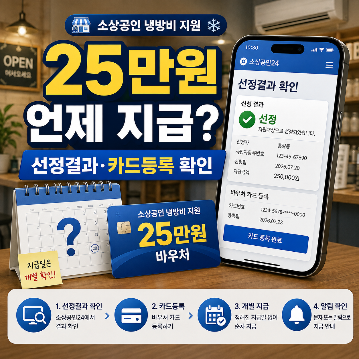 2026 소상공인 냉방비 지원 지급일과 경영안정 바우처 선정결과 확인방법