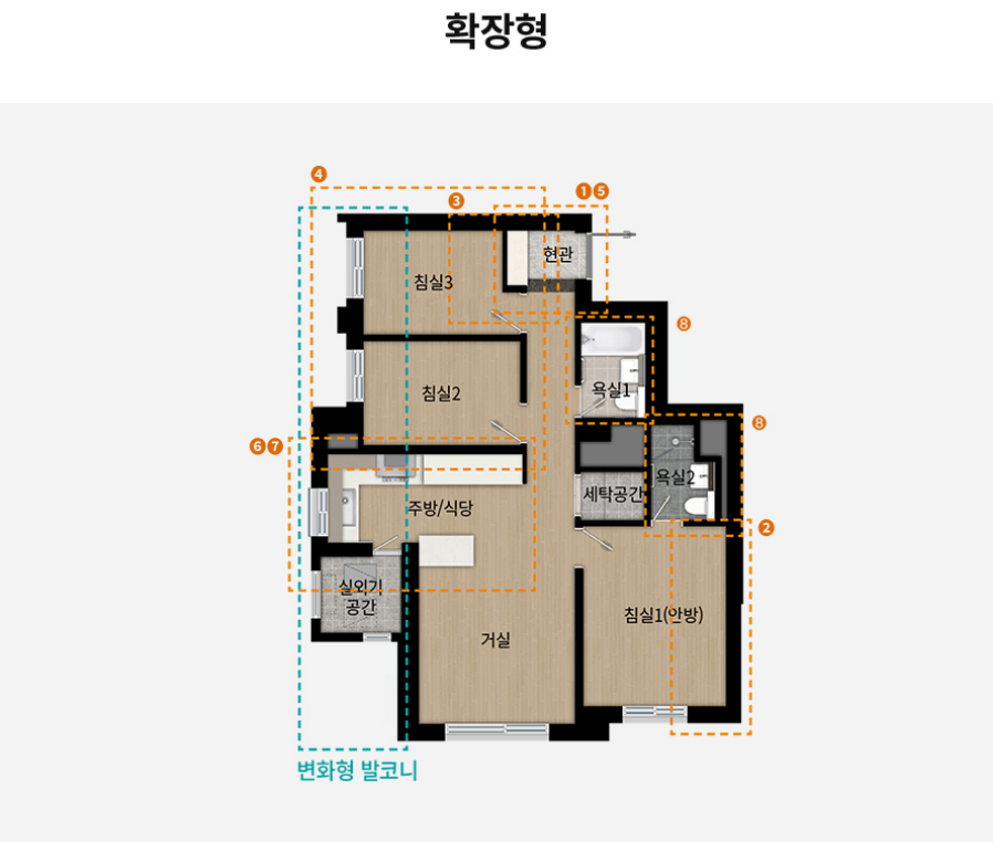 58B 확장형 평면도