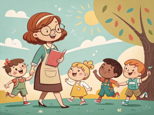 어린이들-선생님-어린이집