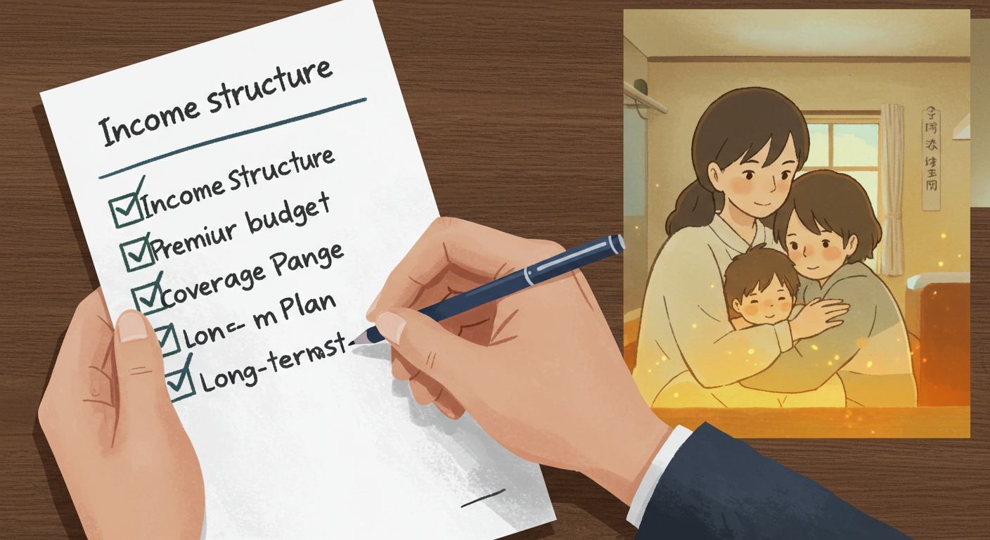 가정 상황을 고려해 암보험 체크리스트를 작성하는 부모