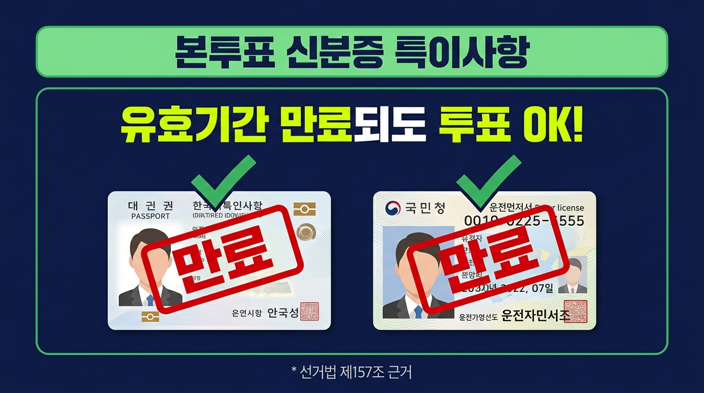 만료된 신분증도 투표 가능 - 6&middot;3 본투표 신분증 특이사항 안내