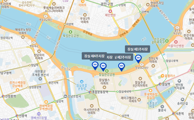 한강공원 주차맵