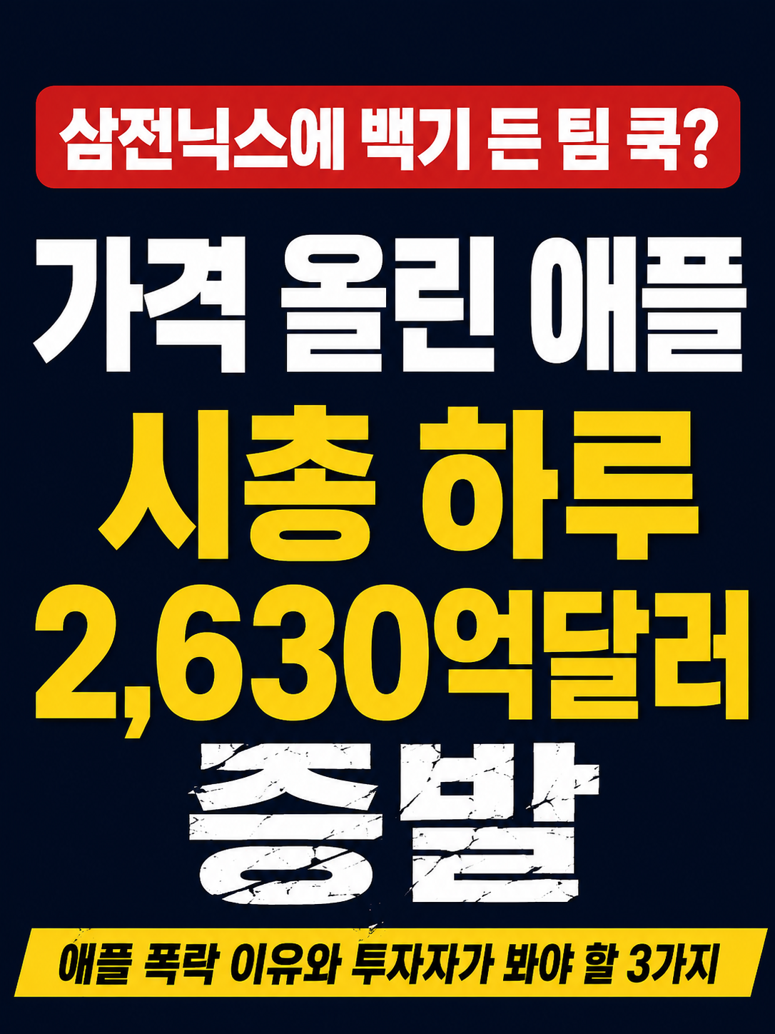 시총 2,630억 달러 증발한 이유
