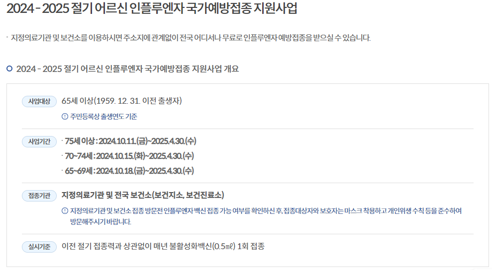 어르신 인플루엔자 예방접종