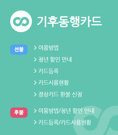 기후동행카드 신청 청년할인 혜택 티머니바로가기