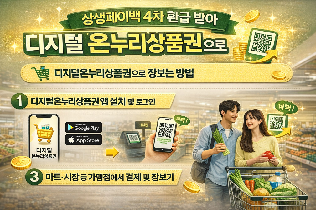 상생페이백 4차 환급 확인 후 디지털온누리상품권으로 장 보는 법