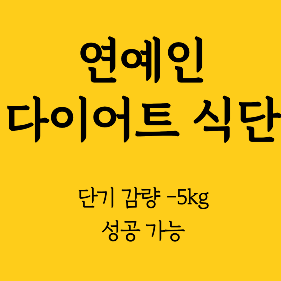 연예인 다이어트 식단&#44;방법 단기-5kg 성공 가능