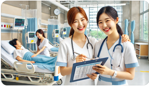 교육전담간호사와 신규간호사 1:1 실무 지도 현장