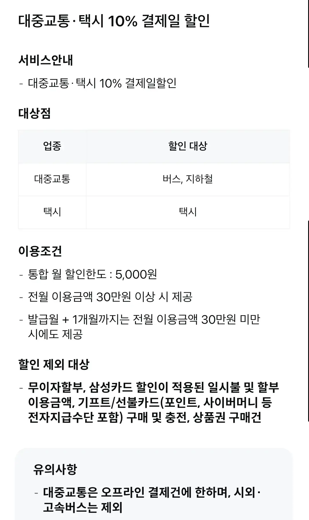 삼성카드 모니모카드 연회비 및 혜택 안내