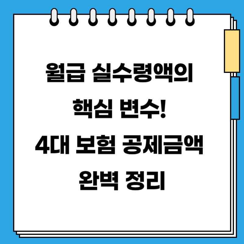 월급 실수령액의 핵심 변수! 4대 보험 공제금액 완벽 정리