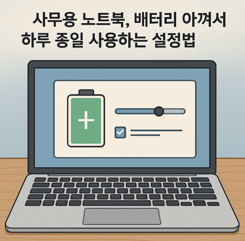 사무용 노트북, 배터리 아껴서 하루 종일 사용하는 설정법