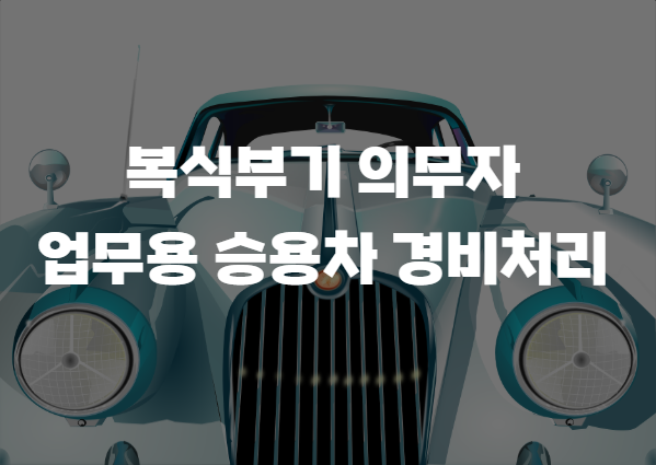 종합소득세 절세전략! 복식부기의무자 개인사업자의 업무용 승용차 보험가입과 경비처리 총정리