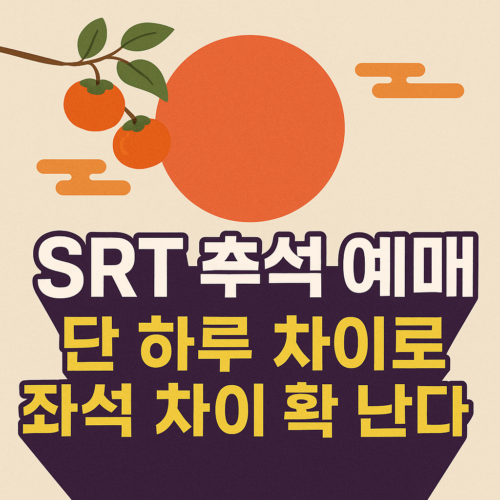 SRT 추석 예매, 단 하루 차이로 좌석 차이 확난다