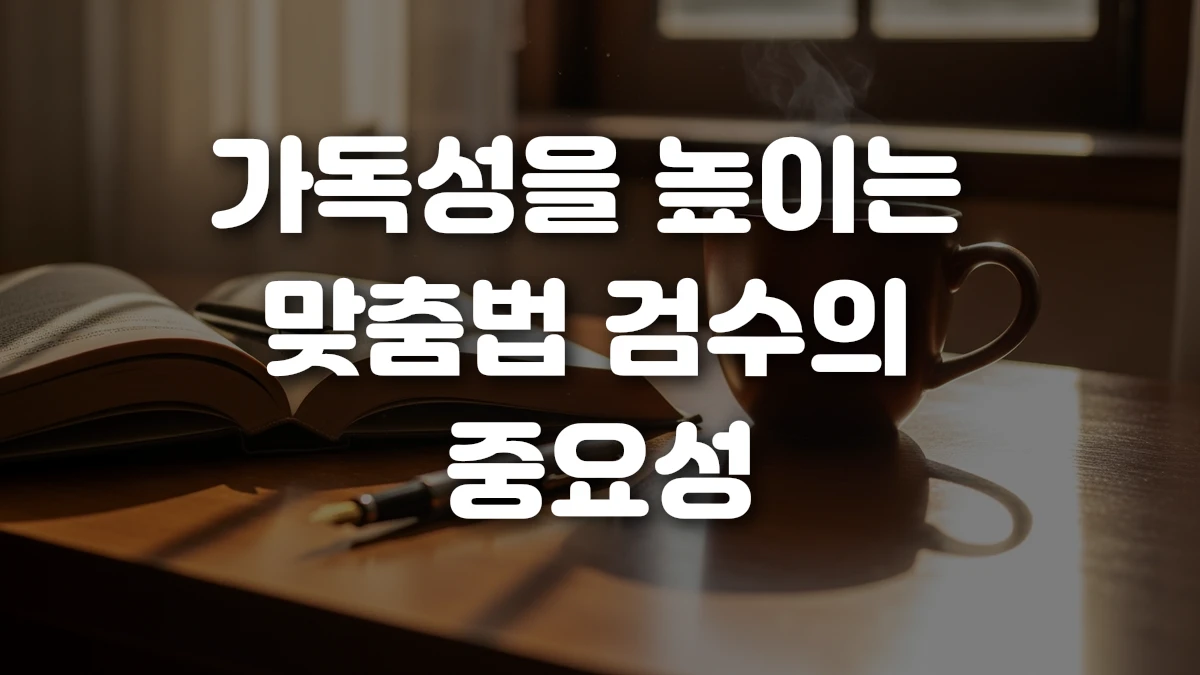 가독성을 높이는 맞춤법 검수의 중요성