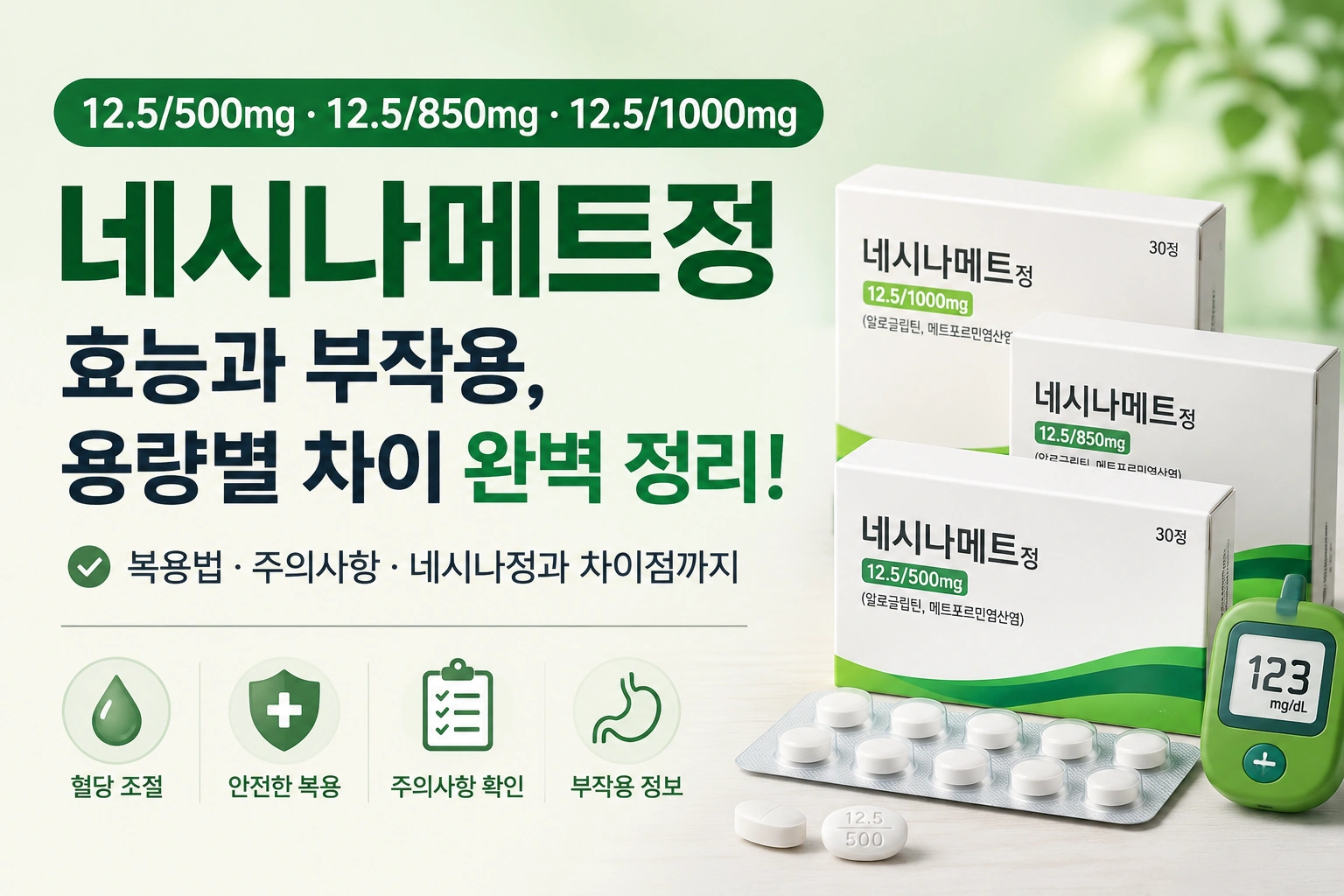 네시나메트정 12.5500mg 효능과 부작용, 용량별 차이를 알면 복용법을 이해하기 쉬워집니다