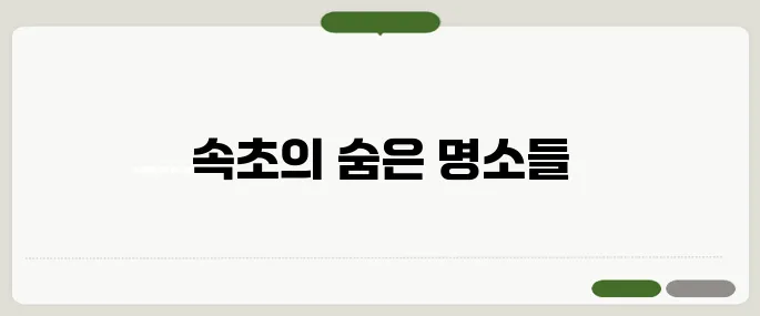 속초 가볼만한곳 추천 리스트 베스트 정리