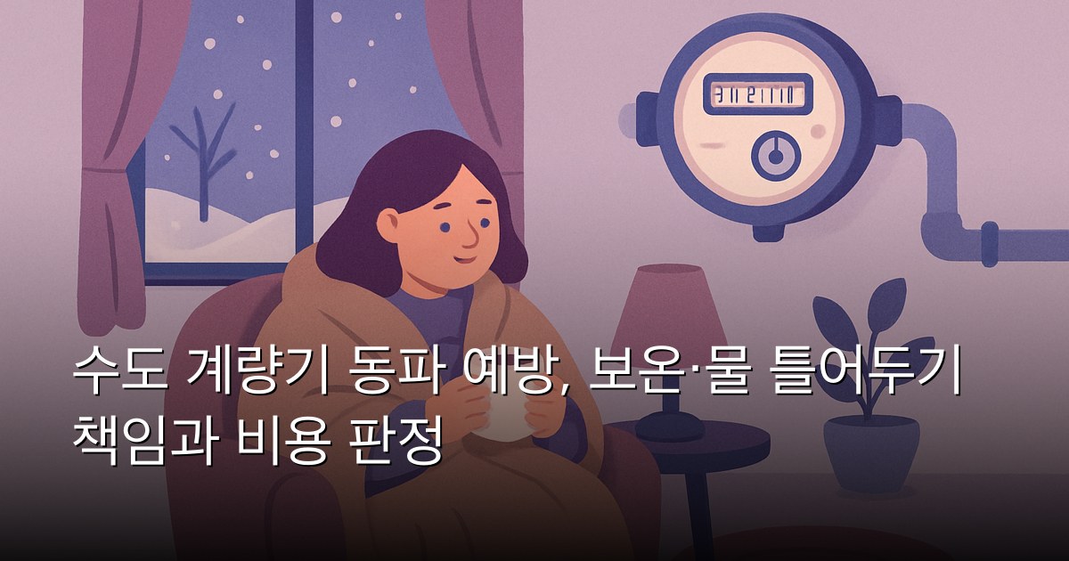 수도 계량기 동파 예방, 보온·물 틀어두기 책임과 비용 판정