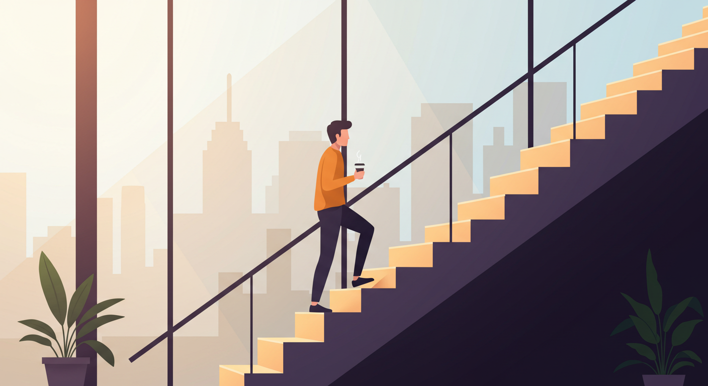 계단 하나로 삶이 달라지다: 일상 속 반복으로 완성하는 자기계발의 첫걸음에 관한 이미지