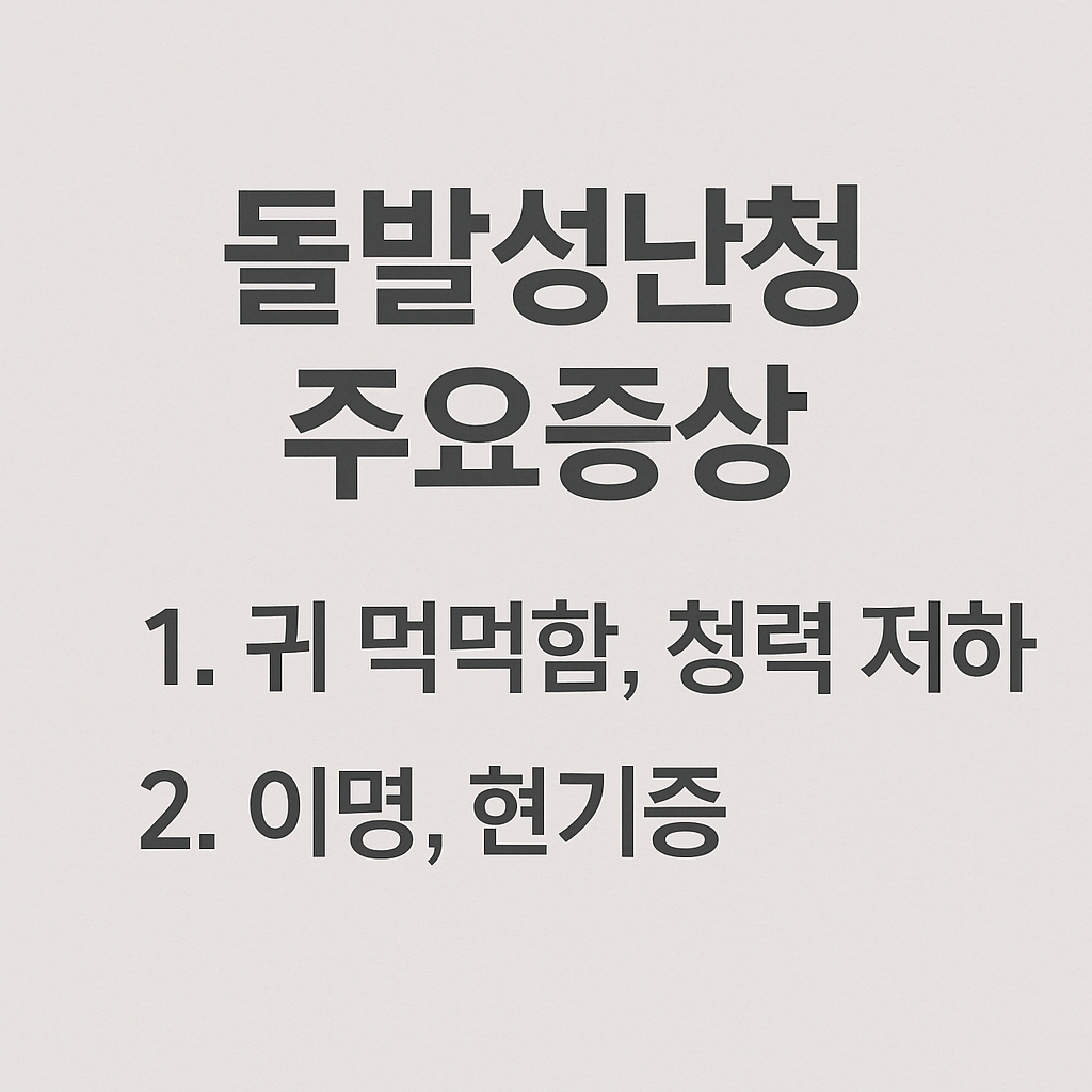 돌발성난청의 주요 증상