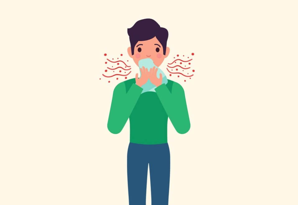 입냄새 나는 남성 일러스트