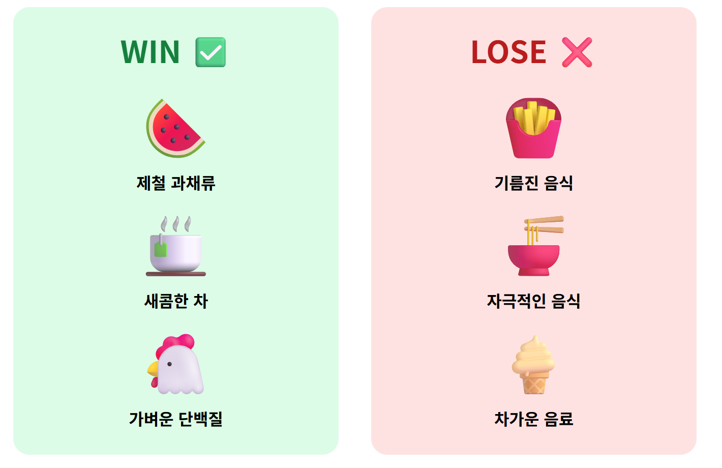 이기는 음식 지는 음식 대표 이미지